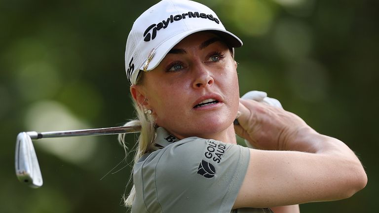 Charley Hull in action on day four of the 2026 PIF London Championship 