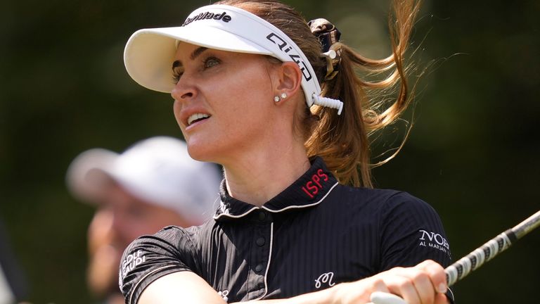 Charley Hull, of England, hits off the 13th tee during the first round of the LPGA FM Championship golf tournament