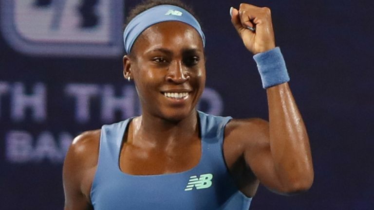 Coco Gauff celebrates making it through to the last four in Cincinnati (Icon Sportswire via AP Images)