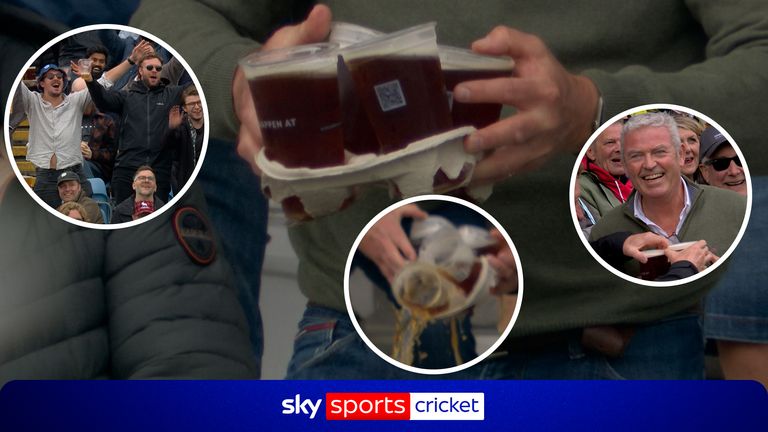 Fan drops pints at Headingley