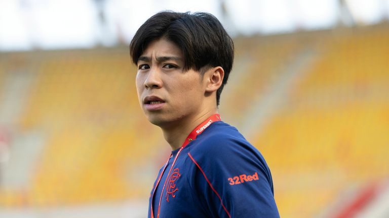 BIALYSTOK, POLAND - AUGUST 06: Rangers Daisuke Yokota pre-match during a UEFA Europa League Third Qualifying Round First Leg match between Jagiellonia Bialystok and Rangers at the Chorten Arena, on August 06, 2026, in Bialystok, Poland. (Photo by Craig Foy / SNS Group)