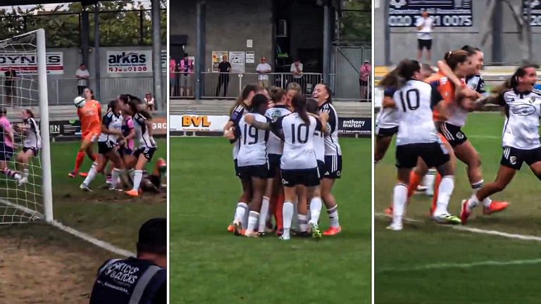 Scenes! Goalkeeper scores last-minute equaliser to earn side first-ever point!