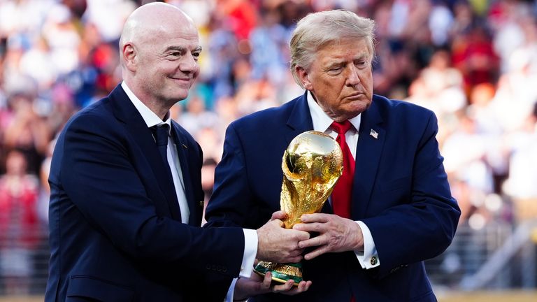 FIFA president (left) with Donald Trump