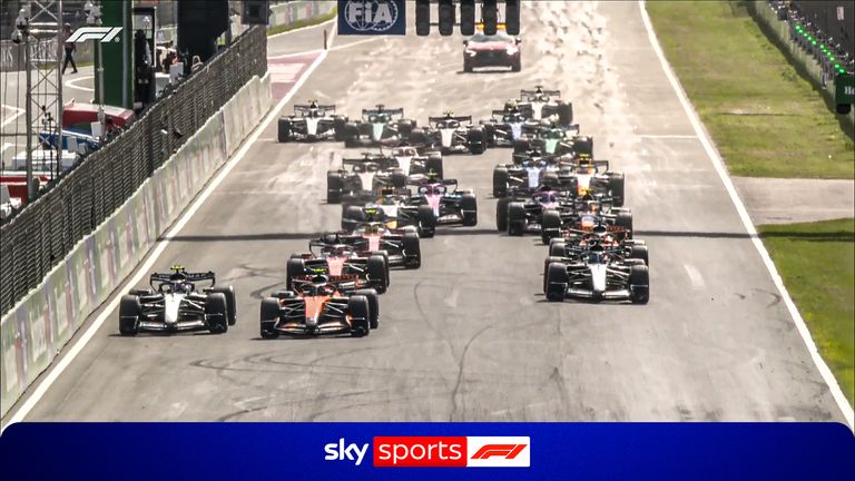 Kimi Antonelli storms past Lando Norris to take the lead in the Dutch Grand Prix on the restart. 