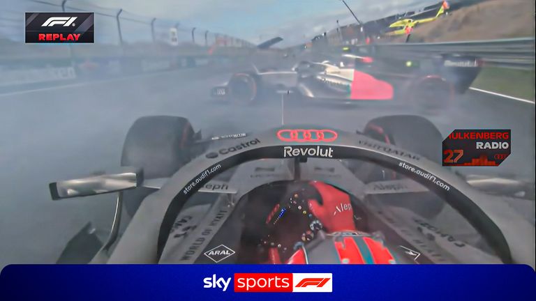 Nico Hulkenberg did an extraordinary move to avoid teammate Gabriel Bortoleto after he span out at the Dutch Grand Prix.