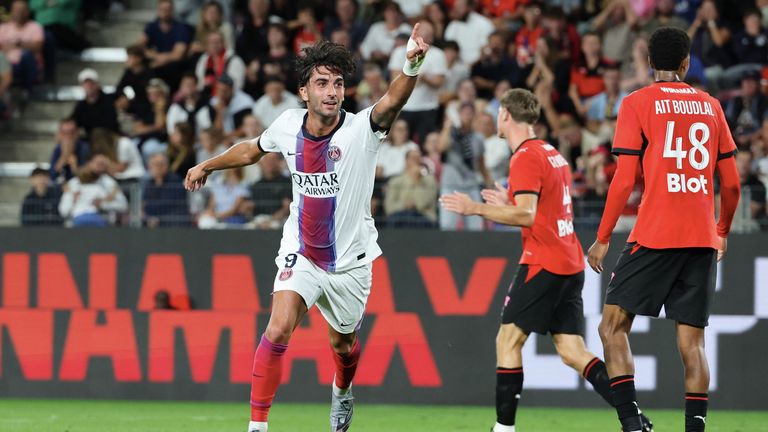 Ferran Torres scored twice for Paris Saint-Germain to salvage a point against Rennes
