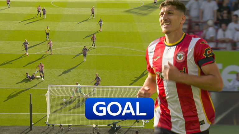 Vitaly Janelt makes it two for the home side as Brentford lead Spurs 2-0 in the first half.