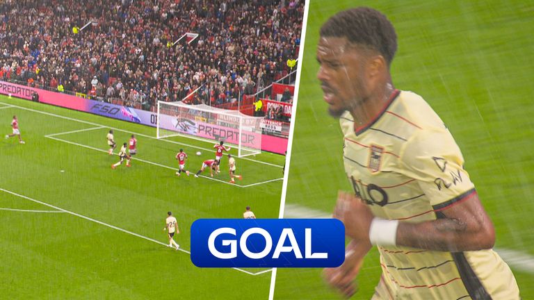 Ipswich pull one back against Man Utd with this goal from Chuba Akpom.