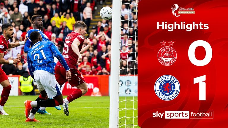 Watch highlights from the Scottish Premiership match between Aberdeen and Rangers.