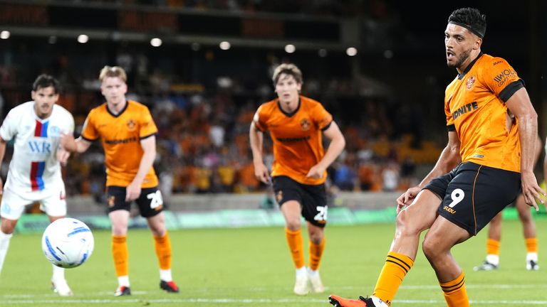 Raul Jimenez scores Wolves' equaliser against Blackburn from the penalty spot