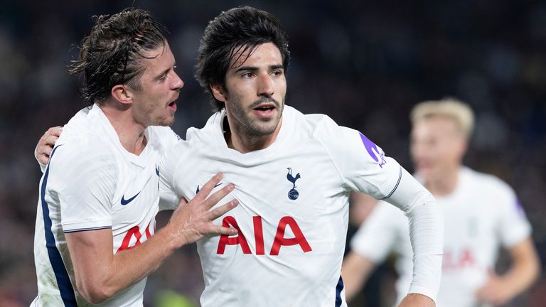 Gallagher and Spurs' new signing Sandro Tonali in pre-season action