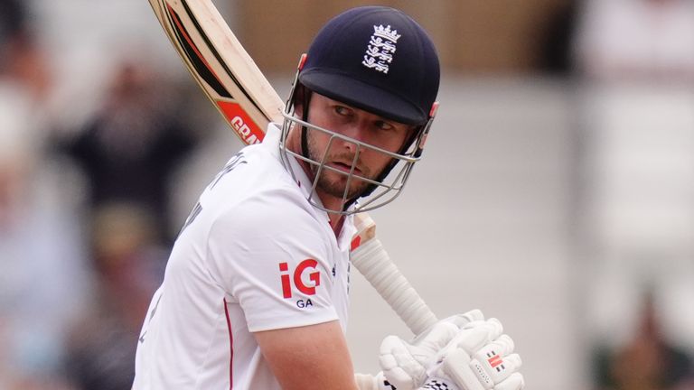 Gus Atkinson bats for England during a Test match (PA Images)