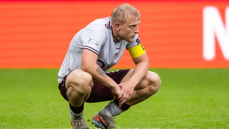 Hearts were on course for a morale-boosting win at Pittodrie before a late implosion