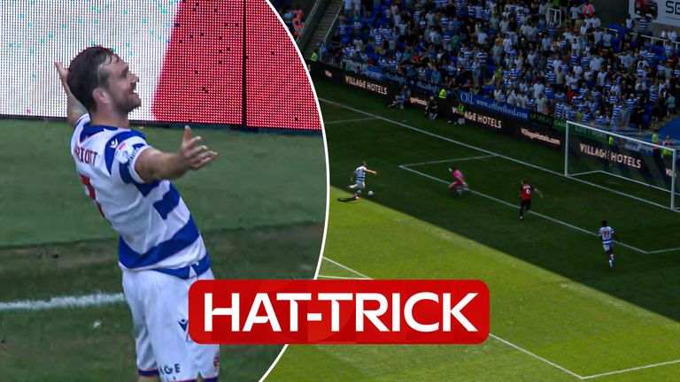 Jack Marriott scored a hat-trick inside the first 38 minutes of Reading’s opening match of the League One season against Luton