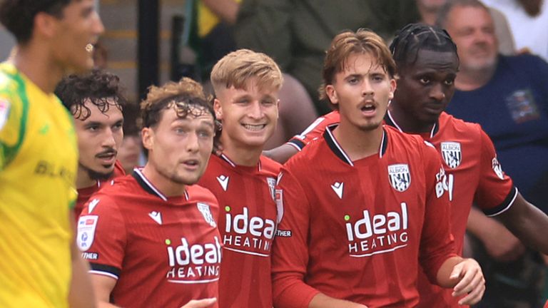 Jimmy-Jay Morgan celebrates his goal with team-mates