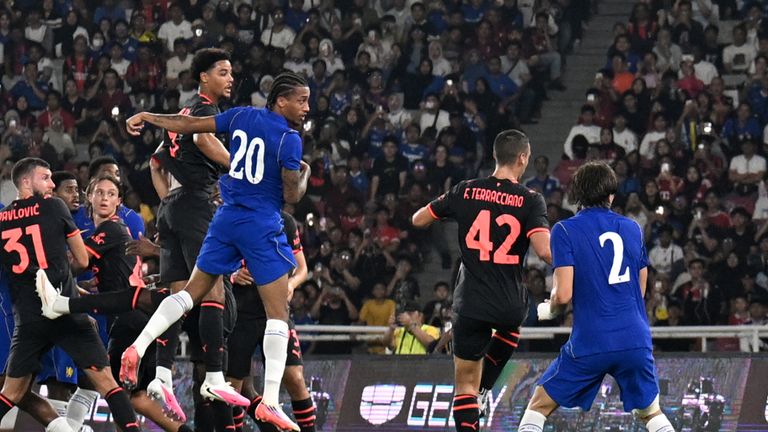 JAKARTA, INDONESIA - AUGUST 8:  of Chelsea during a pre season friendly between Chelsea and AC Milan at the GBK Stadium on August 8, 2026 in Jakarta, Indonesia. (Photo by Darren Walsh/Chelsea FC via Getty Images)