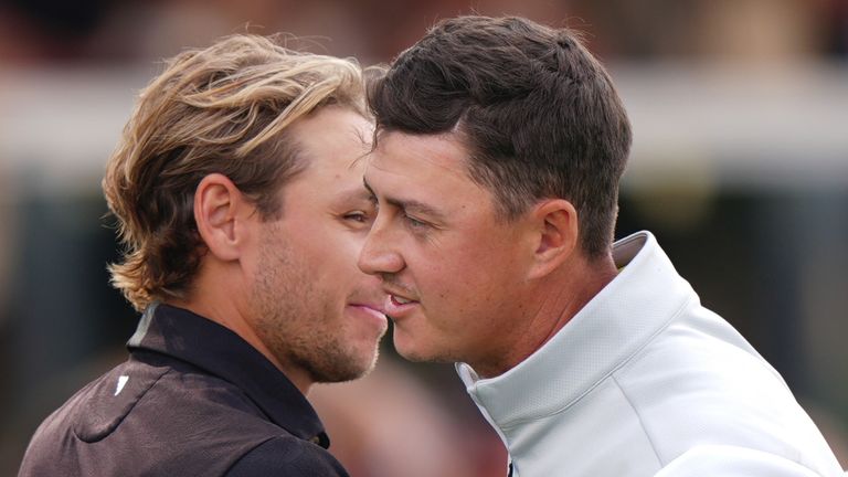 Dean was playing alongside Joakim Lagergren (left), who carded a bogey-free 66 in the final round