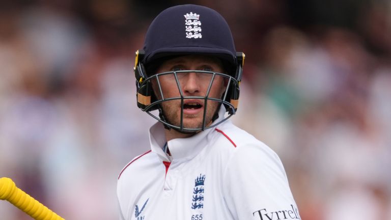 England's Joe Root was dismissed for four runs as his side ended day one on 248-9
