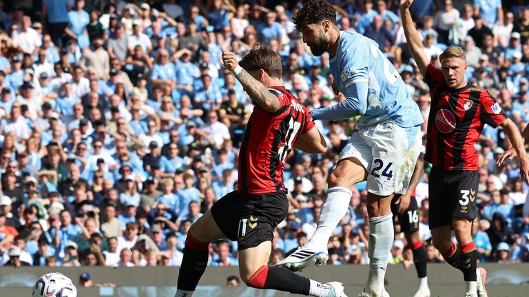 Josko Gvardiol scores a late winner to seal a 2-1 win for Man City against Bournemouth
