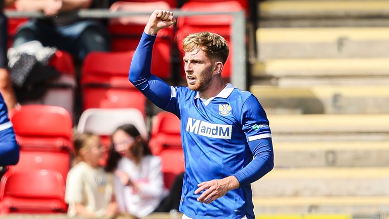 PERTH, SCOTLAND - AUGUST 02: St Johnstone's Kai Fotheringham celebrates scoring to make it 4-3 during a William Hill Premiership match between St Johnstone and Kilmarnock at McDiarmid Park, on August 02, 2026, in Perth, Scotland. (Photo by Mark Scates / SNS Group)