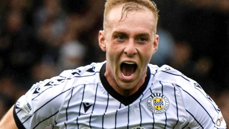 Killian Phillips celebrates after scoring for St Mirren