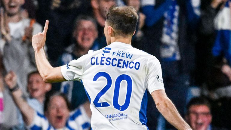 Nicky Clescenco scored Kilmarnock's late winner against Ayr United