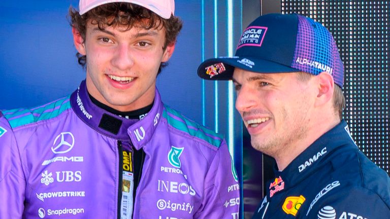 Kimi Antonelli and Max Verstappen