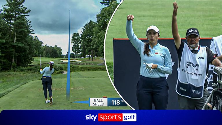 Daniela Darquea slam-dunks a hole-in-one during the LPGA's FM Championship and had no idea she did!