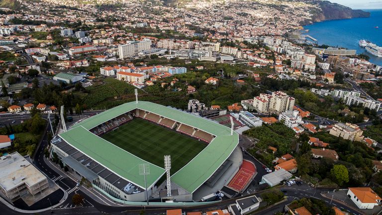 A view of Maritimo's picturesque home stadium in Funchal, Madeira
