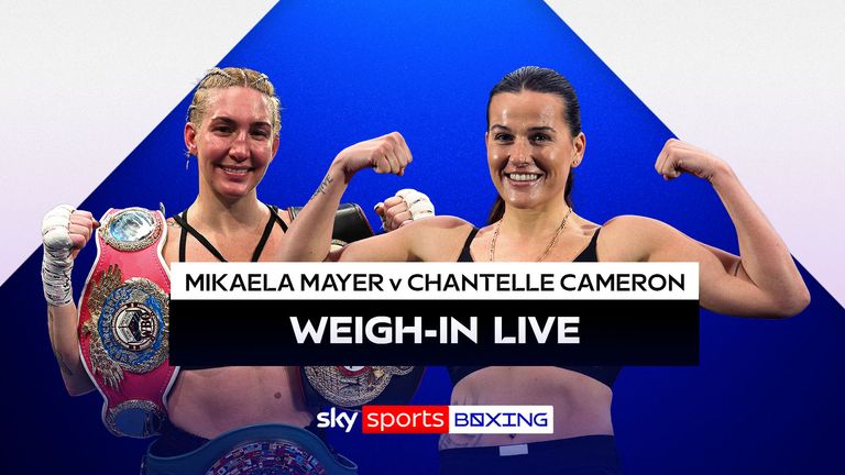 Mayer vs Cameron weigh-in live stream graphic