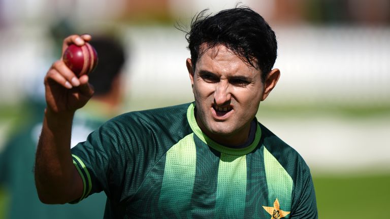 Pakistan seam bowler Mohammad Abbas trains ahead of a Test match against England (PA Images)