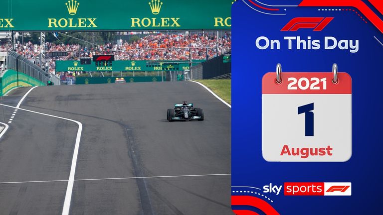 On this day in 2021, Lewis Hamilton was the only driver to line up on the grid in Hungary, while the rest of the field pitted for slick tyres.