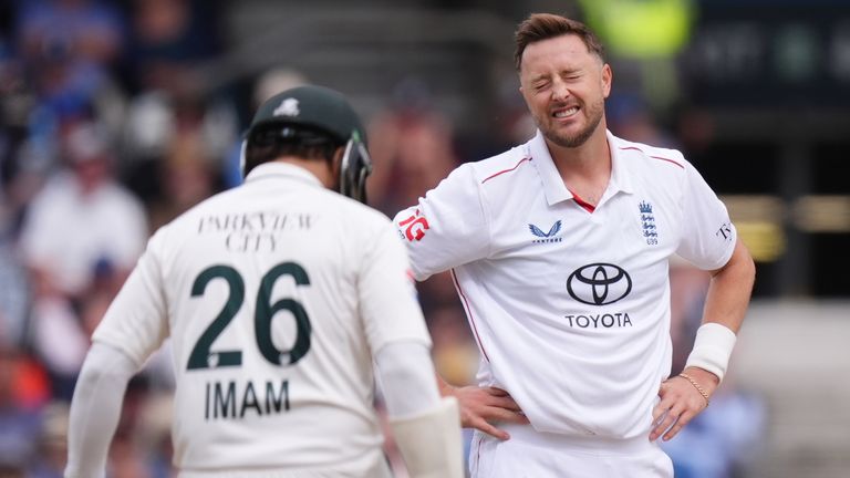 England's Ollie Robinson, during the first Test against Pakistan at Headingley (PA Images)