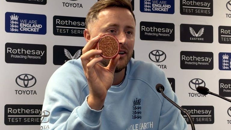 Robinson and Tongue asked one of the grounds staff at Headingley to cut their match ball in half