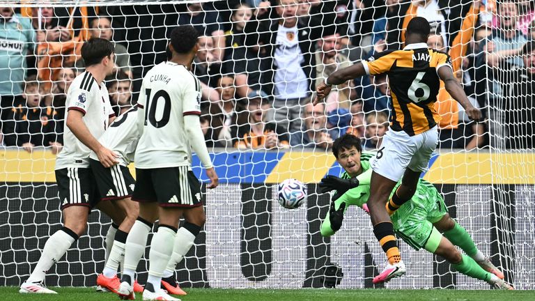 Semi Ajayi fires Hull into the lead against Manchester United