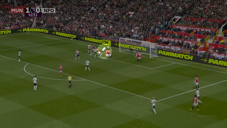 Nottingham Forest Morato headed home in space at the far post