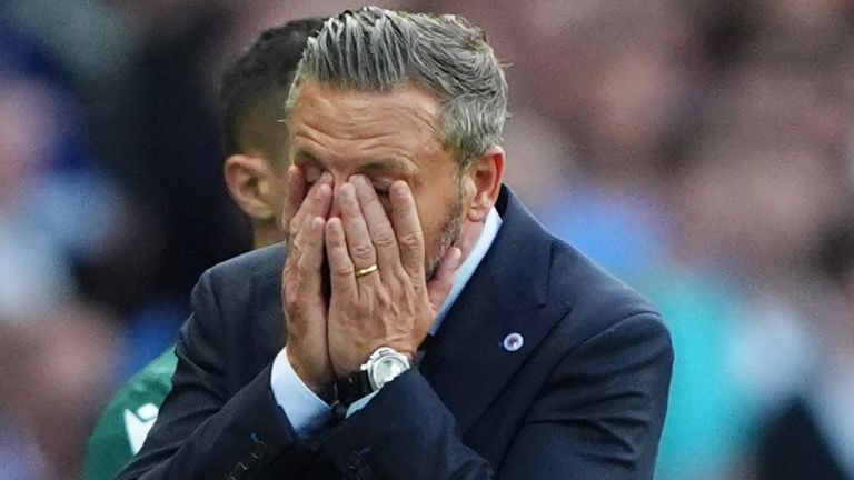 Rangers manager Derek McInnes reacts on the touchline