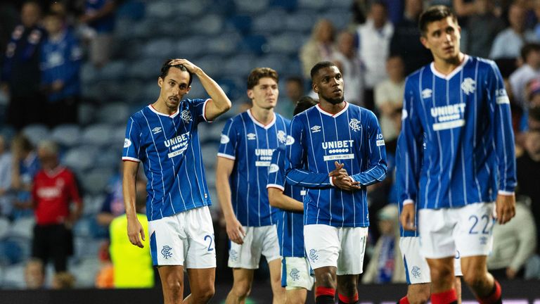 Rangers fans booed the players after their Europa League exit
