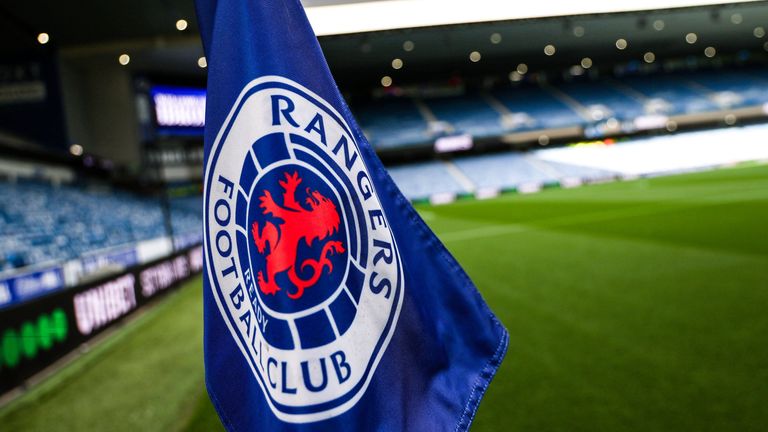 GLASGOW, SCOTLAND - AUGUST 20: The Corner Flag at Ibrox during a UEFA Conference League Playoff Round First Leg match between Rangers and Jablonec, at Ibrox Stadium, on August 20, 2026, in Glasgow, Scotland. (Photo by Craig Williamson / SNS Group)