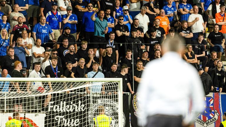 Rangers fans showed their disappointment at full-time