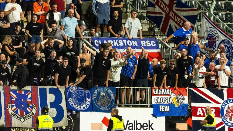 The travelling Rangers fans made their feelings clear