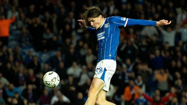 Ryan Naderi scored Rangers' only goal against Jablonec