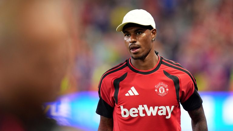Marcus Rashford in pre-season for Man Utd