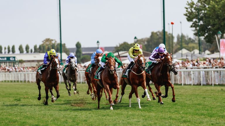 Rayif (M. Barzalona) wins The Aga Khan Studs Prix Jacques Le Marois Gr.1 in Deauville, France (Photo: Zuzanna Lupa)