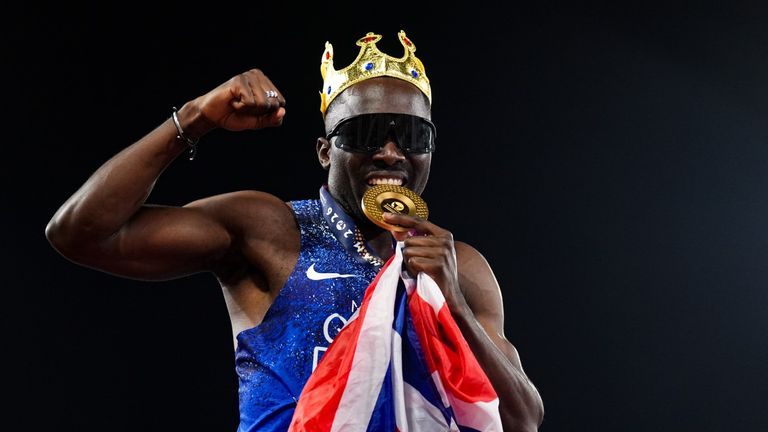 Romell Glave chats exclusively to Sky Sports following his 100m European Athletics success 