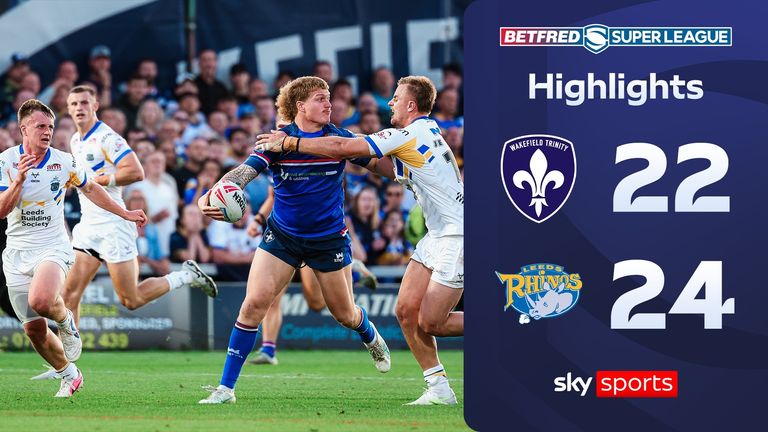 Highlights of Wakefield Trinity against Leeds Rhinos from the Super League.