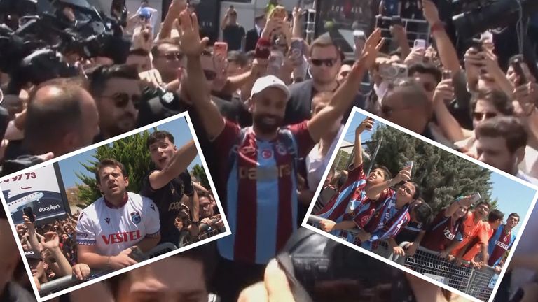 Trabzonspor supporters turned up in numbers as they hoped to welcome and catch a glimpse of Mohamed Salah ahead of signing for the club