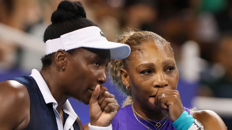 Venus (L) and Serena Williams played together at the Cincinnati Open earlier in August