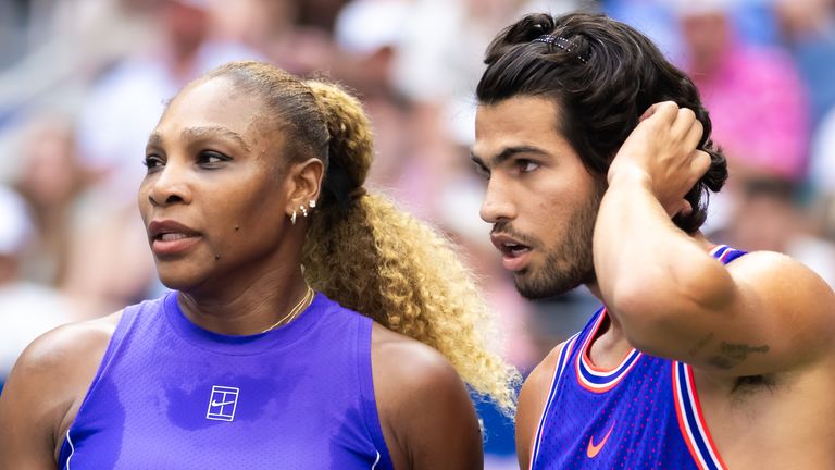 Serena Williams and Carlos Alcaraz, US Open mixed doubles