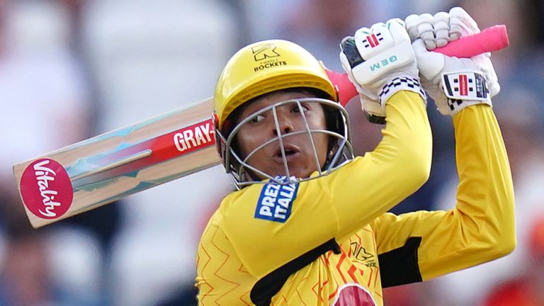 Sophia Dunkley bats in The Hundred for Trent Rockets (PA Images)